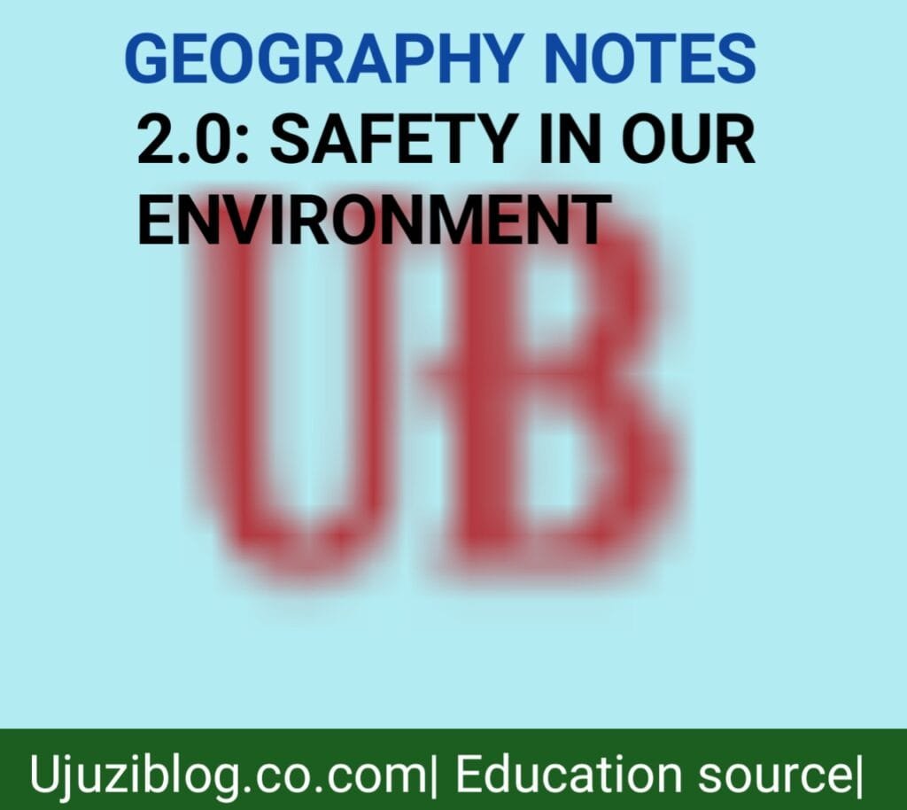 2.0: SAFETY IN OUR ENVIRONMENT – FORM ONE NOTES