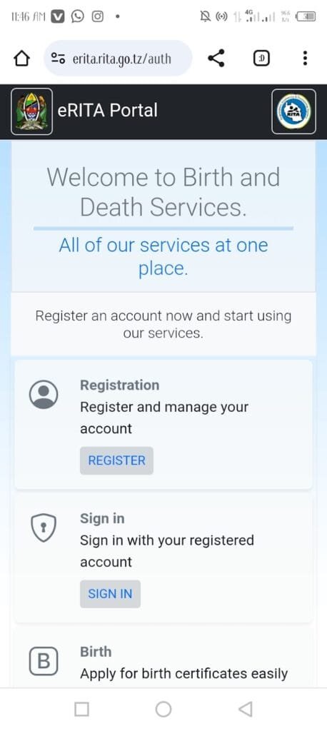 Birth certificate verification by RITA for Loan board application 2025/2026